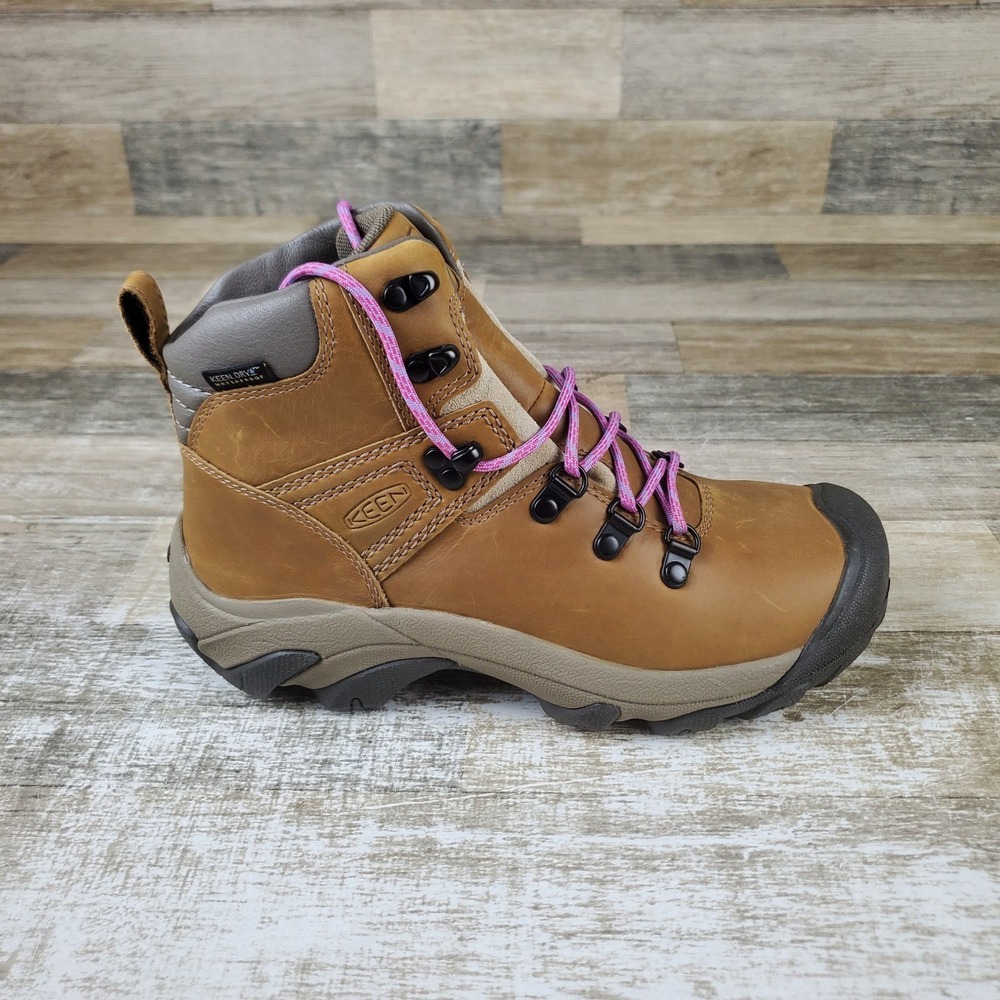 KEEN Pyrenees Womens Hiking Shoes Sz 6.5 Safari English Lavender Leather Lace Up